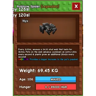 Rainbow Huge Spider (69kg max)