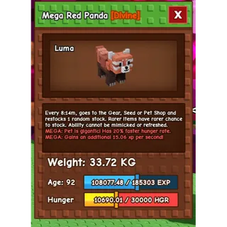 mega red panda semi huge 