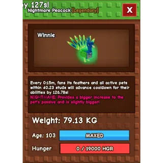 Nightmare  titanic peacock (15 sec  peacock) 3 pieces