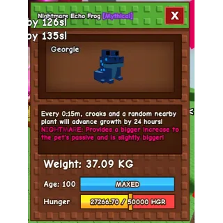 Nightmare Huge 15 secs echo frog (37kg) No toy