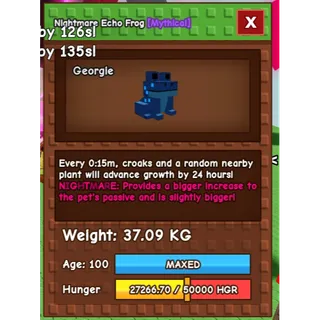 Nightmare Huge 15 secs echo frog (36.98kg) No toy