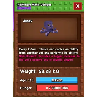 nightmare mimic 68 kg