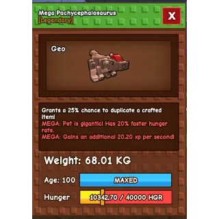 Nightmare titanic  pachy / pachycephalosaurus  ( max 25%  - Max 71kg)