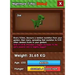 Nightmare t-rex 31kg