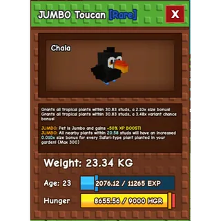 Jumbo titanic toucan ( 78kg if max)