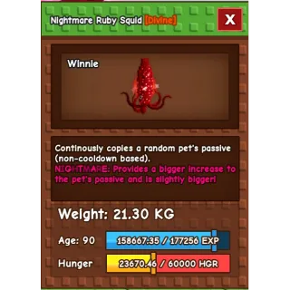 nightmare ruby squid (new divine pet) 