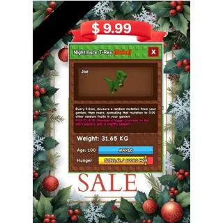 Nightmare t-rex (31.65 kg max age)