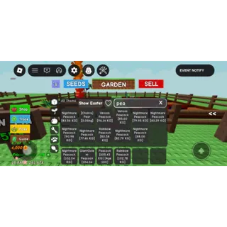 Semi-titanic peacock 15 seconds 70kg+ (no toy)