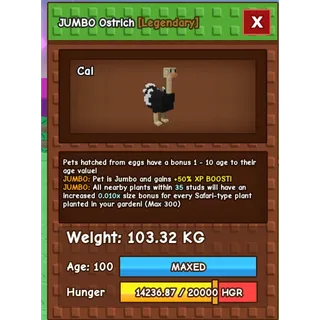 JuGodly colossal huge ostrich - 103 kg