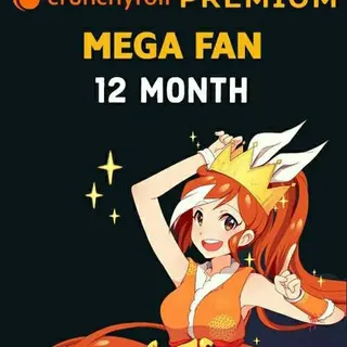 12 Months Crunchyroll Mega Fan Premium (on your mail)