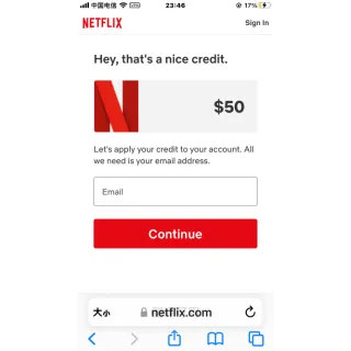 $50.00 Netflix Gift Card