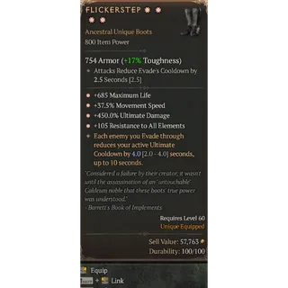 S11 flickerstep 4GA special affix max roll 4 Diablo 4 