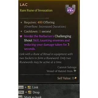 Rune Lac x12 Diablo 4 S11