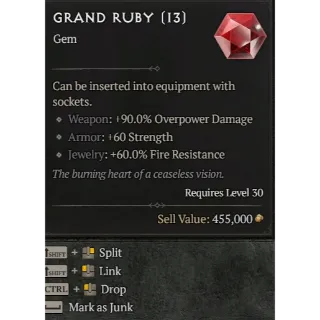 S11 Grand Ruby x3 Diablo 4