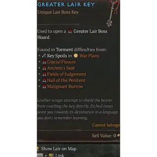 1000x Greater Lair Key Diablo 4 Season 14 S14