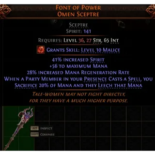 Path of Exile 2 Early Access Softcore Font Of Power Omen Sceptre