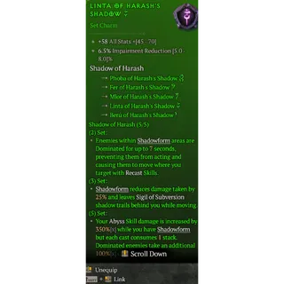Set Charm Shadow Of Harash Full set Diablo 4 S13