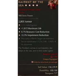 Raiment of the sea 4GA special affix High roll 112% Diablo 4 S13