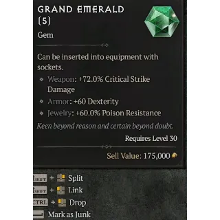 S11 Grand Emerald x3 Diablo 4 