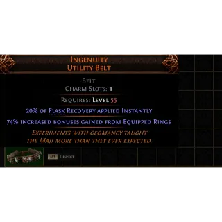 Path of Exile 2 Early Access Softcore Ingenuity Utility Belt High roll 74%