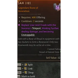 S12 rune jah x3 Diablo 4