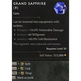 X3 Grand Sapphire Diablo 4  Season 11