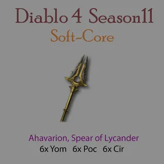 S11 Rune set Ahavarion Spear of Lycander Diablo 4