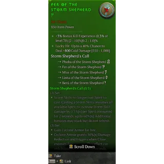 Diablo 4 S14 Storm Shepherd's Call charm 5 Pieces Full set