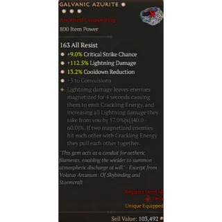 S11 4GA Galvanic azurite special affix high roll 57% Diablo 4