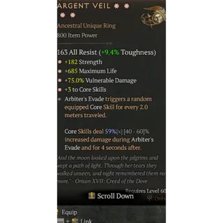 Diablo 4 S11 4GA Argent Veil special affix high roll 59%