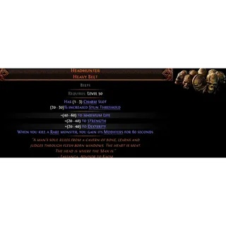 3 charm slot Headhunter Heavy Belt Path of Exile 2 Return of the Ancients League POE 2
