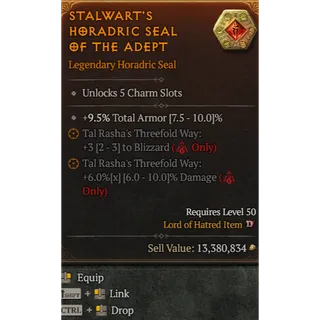Legendary Horadric Seal 3 To Blizzard Diablo 4 S13