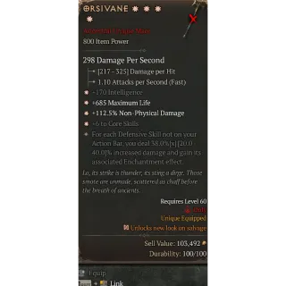 Diablo 4 S12 4GA Orsivane special affix high roll 38%