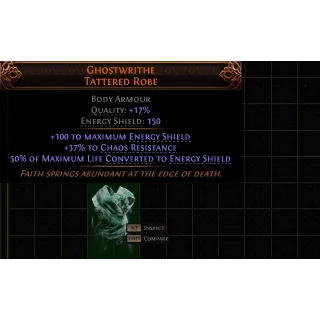 Path of Exile 2 Early Access Softcore Ghostwrithe Tattered Robe high roll