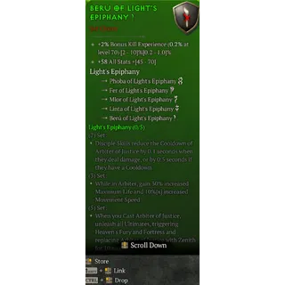 Set Charm light's epiphany Full set 5 piece Diablo 4 S13
