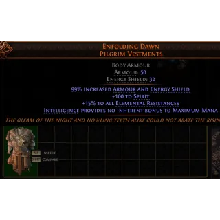 Path of Exile 2 Early Access Softcore Enfolding Dawn Pilgrim Vestments High roll