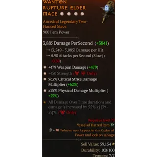 4GA Mace Weapon Damage Strength Critical Damage Physical Damage Diablo 4 S14