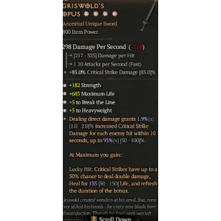 S11 Griswold's opus 4GA special affix high roll 95% Diablo 4