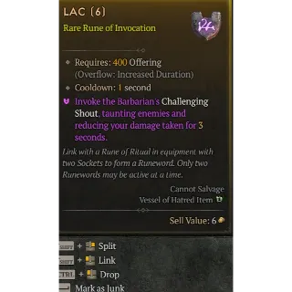 Eternal SC Rune Lac x3  Diablo 4