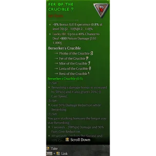Set Charm Berserker's Crucible Full set Diablo 4 S13