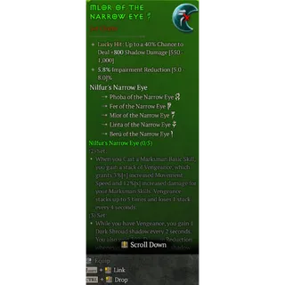 Set Charm Nilfur's Narrow Eye Full set Diablo 4 S13