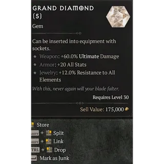 5x Grand Diamond Diablo 4 S13