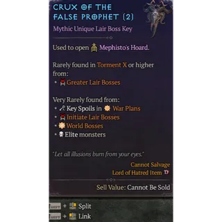 60x Crux of the False Prophet Diablo 4 Season 14 S14