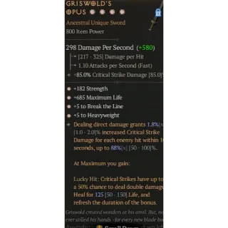 Diablo 4 S11 Griswold's opus 4GA special affix 1.8%