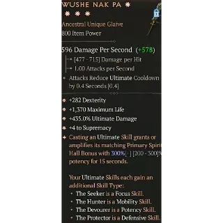 S10 Wushe Nak Pa 4GA special affix max roll 300% DIABLO 4 