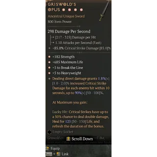 Diablo 4 S11 Griswold's opus 4GA special affix high roll 90%