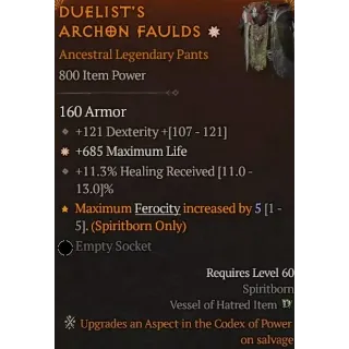 Season 6 Duelist's Aspect max roll 5   Diablo 4