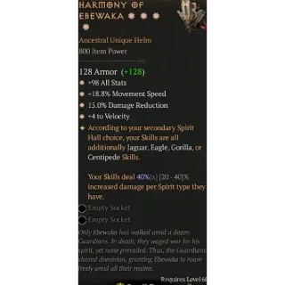 S10 4GA Harmony of Ebewaka special affix maximum roll 40% Diablo4 