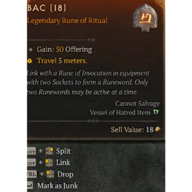 S11 6x rune Bac Diablo 4 - Diablo IV Game Item - Gameflip