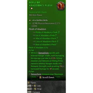 Set Charm Flesh Of Abaddon Full Set 5 Piece 20 To Hellfire Diablo 4 S15